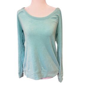 NWT Chaser‎ pullover crewneck lightweight sweater size small in turquoise